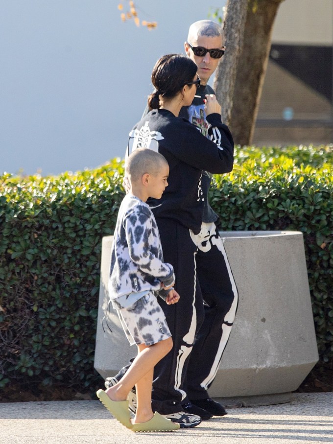 Reign Disick Out With Mom Kourtney & Travis Barker