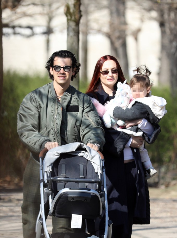 Sophie Turner and Joe Jonas on a stroll with Willa
