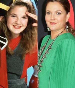 Drew Barrymore then & now