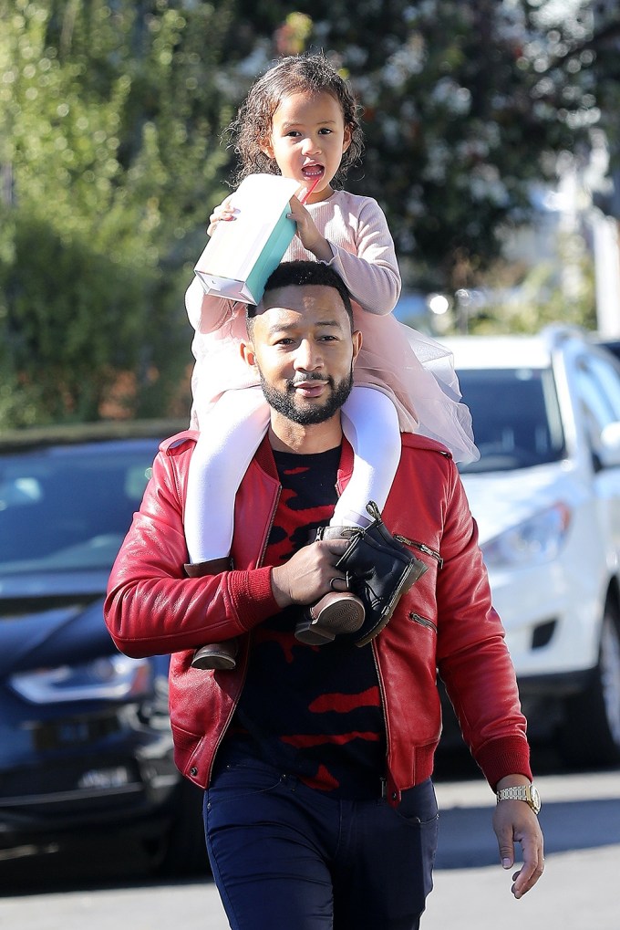 John Legend Out With Daughter Luna
