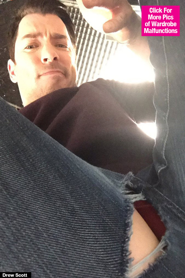 drew scott rips his pants