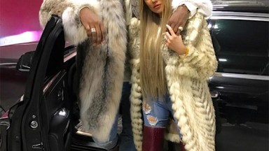 Khloe Kardashian Tristan Thompson Matching Fur Coats