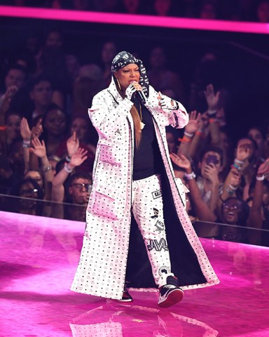 Queen Latifah
MTV Video Music Awards, Show, Prudential Center, New Jersey, USA - 26 Aug 2019
Wearing Misa Hylton x MCM, Custom