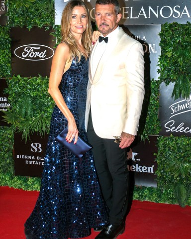 Antonio Banderas (R) and his girlfriend Nicole Kimpel (L) arrive for the Starlite Gala in Marbella, southern Spain, 14 August 2022.
Starlite Gala in Marbella, Spain - 14 Aug 2022