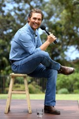 US actor Matthew McConaughey speaks during a promotional event at the Royal Botanic Gardens in Sydney, Australia, 20 November 2019.US actor Matthew McConaughey visits Sydney, Australia - 20 Nov 2019