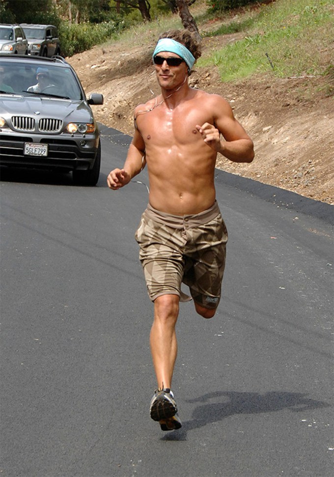 Matthew McConaughey jogging