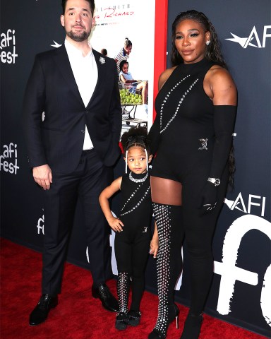 Alexis Ohanian, Serena Williams and Olympia Williams 'King Richard' Red Carpet Premiere Screening, Arrivals, AFI Fest, TCL Chinese Theatre, Los Angeles, California, USA - 14 Nov 2021