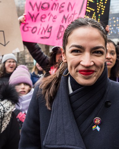 Alexandria Ocasio-Cortez attends The Women's March in New York City on January 19, 2019.
Women's March, New York, USA - 19 Jan 2019