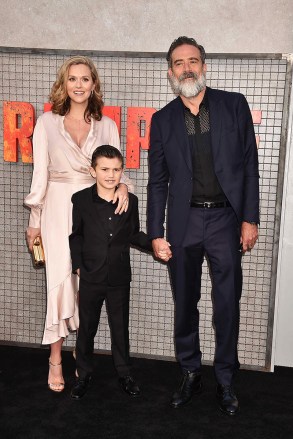Jeffrey Dean Morgan, Hilarie Burton and Augustus "Gus" MorganNew Line Cinema World Premiere of RAMPAGE at the Microsoft Theater, Los Angeles, CA, USA - 4 April 2018