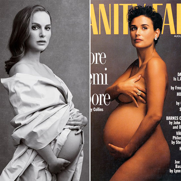 Sexy Demi Moore Pregnant - Natalie Portman Flaunts Bare Baby Bump & Channels Demi Moore In Nearly-Nude  Pic â€“ Hollywood Life