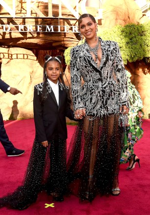 Beyonce, Blue Ivy Carter. Beyonce, right, and her daughter Blue Ivy Carter arrive at the world premiere of "The Lion King", at the Dolby Theatre in Los Angeles
World Premiere of "The Lion King" - Red Carpet, Los Angeles, USA - 09 Jul 2019