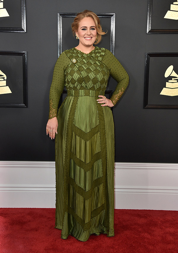 Adele’s Dress At Grammys 2017 — Gorgeous In Green Gown – Hollywood Life