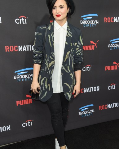 Demi Lovato arrives at the Roc Nation Pre-Grammy Brunch at RocNation Offices in Beverly Hills, Calif. Lovato is sharing her personal story and encouraging others to do the same through Be Vocal: Speak Up For Mental Health, an initiative launched, by a pharmaceutical company, the National Alliance on Mental Illness and other mental-health advocacy groups. Its aim is to improve treatment options at all levels and erase the stigma around mental illnesses
People-Demi Lovato, Beverly Hills, USA