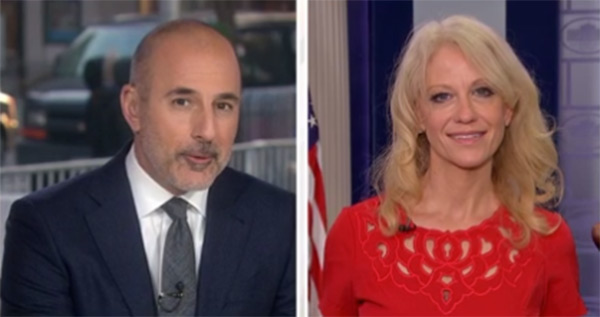 Watch Matt Lauer Blasts Kellyanne Conway On Today Voters Want Her Fired Hollywood Life