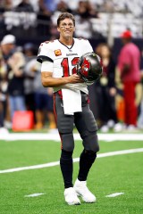 Tampa Bay Buccaneers quarterback Tom Brady (12) warms up before before an NFL football game against the New Orleans Saints, in New OrleansBuccaneers Saints Football, New Orleans, United States - 18 Sep 2022