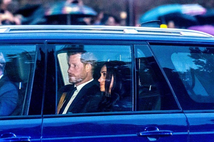 Prince Harry & Meghan Markle in a car