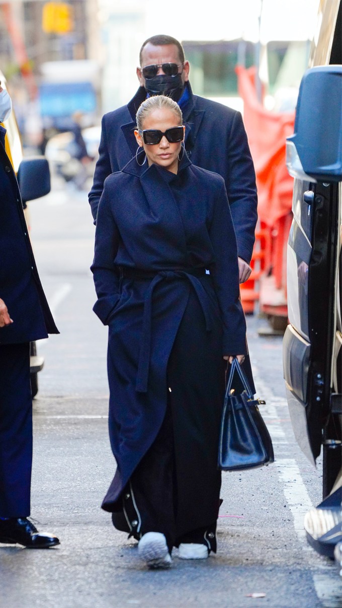 Jennifer Lopez and Alex Rodriguez wear matching coats