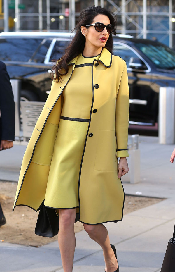 amal clooney in yellow dress