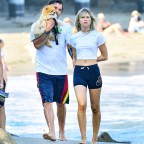 EXCLUSIVE: Gavin Rossdale spotted on the beach with a mystery woman and his pooch in Malibu, CA.