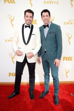 Drew Scott, left and Jonathan Scott arrive at the 67th Primetime Emmy Awards, at the Microsoft Theater in Los Angeles
67th Primetime Emmy Awards - Red Carpet, Los Angeles, USA
