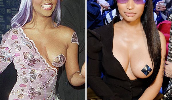 Lil Kim Nicki Minaj Bare Boob Outfits