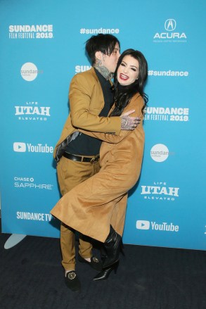 Paige, Ronnie Radke. WWE's Paige, right, and Ronnie Radke pose at the premiere of the film "Fighting With My Family" during the 2019 Sundance Film Festival, in Park City, Utah
2019 Sundance Film Festival - "Fighting With My Family" Premiere, Park City, USA - 28 Jan 2019