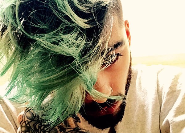 Pic Zayn Maliks Green Hair — Sexy Hair Makeover Hollywood Life 