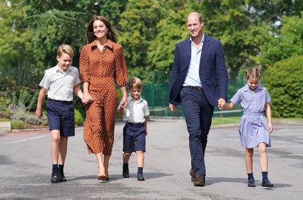 No UK for 28 daysMandatory Credit: Photo by Jonathan Brady/WPA Pool/Shutterstock (13372849h)Prince George, Princess Charlotte and Prince Louis, accompanied by their parents the Duke and Catherine Duchess of Cambridge, arrive for a settling in afternoon at Lambrook School, near Ascot in Berkshire. The settling in afternoon is an annual event held to welcome new starters and their families to Lambrook and takes place the day before the start of the new school term. Picture date: Wednesday September 7, 2022. PA Photo. The family have set up home in Adelaide Cottage in Windsor's Home Park as their base after the Queen gave them permission to lease the four-bedroom Grade II listed home.Royals first day at Lambrook School, Ascot, UK - 07 Sep 2022