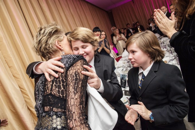 Sharon Stone Hugging Laird