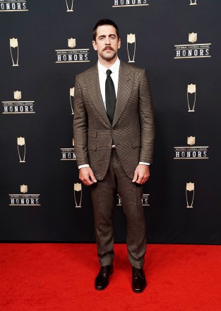 Aaron Rodgers arrives at the 8th Annual NFL Honors at The Fox Theater, in Atlanta 8th Annual NFL Honors, Atlanta, USA - 02 Feb 2019