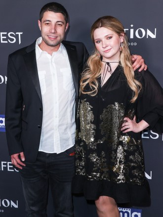 Ira Kunyansky and girlfriend/American actress and singer Abigail Breslin arrive at the 22nd Annual Screamfest Horror Film Festival - World Premiere of Avenue Entertainment's 'Slayers' held at the TCL Chinese 6 Theaters in Hollywood, Los Angeles, California, USA.  22nd Annual Screamfest Horror Film Festival - World Premiere of 