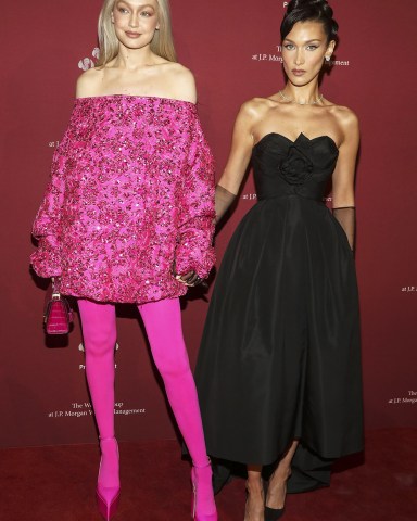 Fashion models Gigi Hadid, left, and Bella Hadid, right, attend the Prince's Trust gala at Cipriani 25 Broadway, in New York
2022 Prince's Trust Gala, New York, United States - 28 Apr 2022