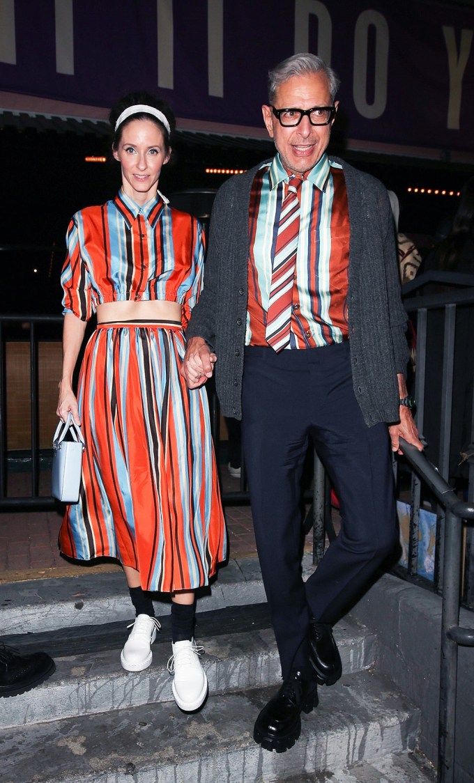 Jeff Goldblum and his wife step out for the Prada event in LA!