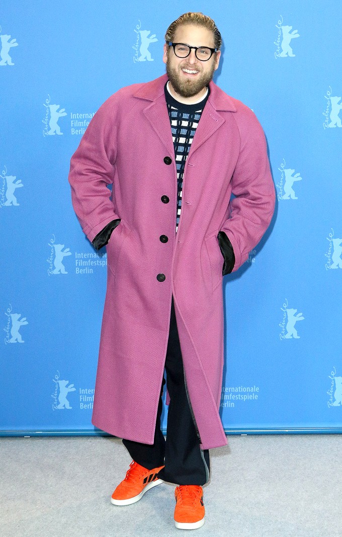 Jonah Hill Dons Pink To A ‘Mid90s’ Event In Berlin In 2019