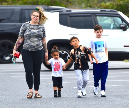 EXCLUSIVE: Pregnant Teen Mom Star Kailyn Lowry was spotted out in Delaware , shopping at Target with her three children . She showed off her baby bump with only a few weeks until the birth. She smiled as she walked into the store. Kaitlyn plans to raise all of her kids as a single mom following a split from her partner. They remained in the store for 20 minutes while the kids picked out water guns, while she bought a large pack of diapers to prepare for the baby's arrival . 10 Jun 2020 Pictured: Kailyn Lowry ,Lux Lowry, Isaac Rivera, Lincoln Marroquin. Photo credit: MEGA TheMegaAgency.com +1 888 505 6342 (Mega Agency TagID: MEGA679366_002.jpg) [Photo via Mega Agency]