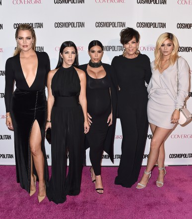 Khloe Kardashian, from left, Kourtney Kardashian, Kim Kardashian, Kris Jenner and Kylie Jenner arrive at Cosmopolitan magazine's 50th birthday celebration at Ysabel, in West Hollywood, Calif
Cosmopolitan Magazine's 50th Birthday Celebration, West Hollywood, USA - 12 Oct 2015