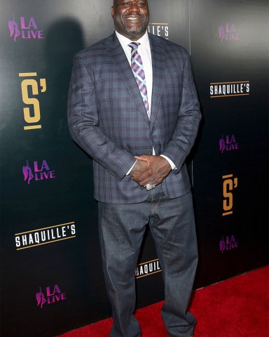 Shaquille O'Neal arrives at the Grand Opening of Shaquille's at LA Live, in Los Angeles
Grand Opening of Shaquille's at LA Live, Los Angeles, USA - 09 Mar 2019