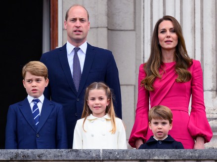 Prince George, Prince William, Princess Charlotte, Prince Louis and Kate, Duchess of Cambridge
Platinum Jubilee Pageant, London, UK - 05 Jun 2022