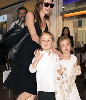 Angelina Jolie and children Knox Jolie-Pitt and Vivienne Jolie-Pitt