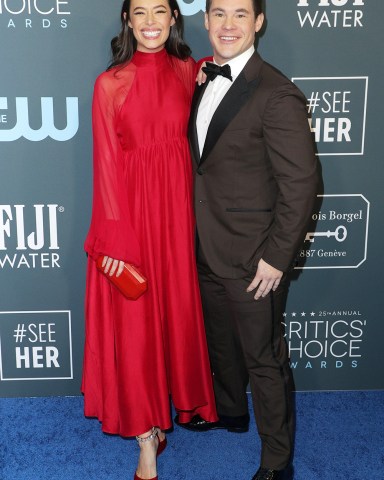 Chloe Bridges and Adam Devine
25th Annual Critics' Choice Awards, Arrivals, Barker Hanger, Los Angeles, USA - 12 Jan 2020