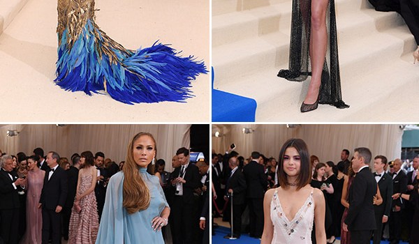 blake lively gown with feather train kendall jenner sheer gown met gala jennifer lopez blue cape gown met gala