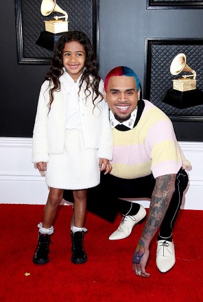 Royalty Brown dan Chris Brown Penghargaan Grammy Tahunan ke-62, Kedatangan, Los Angeles, AS - 26 Jan 2020