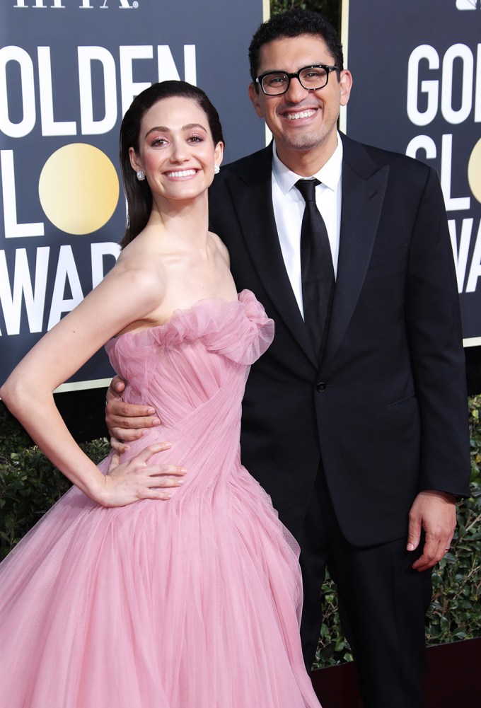 Emmy Rossum and Sam Esmail at the 2019 Golden Globes