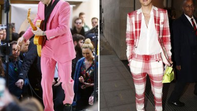 Harry Styles Pink Suit