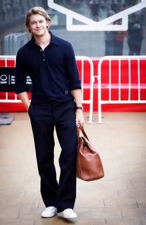 Joe Alwyn poses at his arrival to the guest's hotel of the 68th edition of the San Sebastian International Film Festival (SSIFF), in San Sebastian, Spain, 17 September 2020. The festival runs from 18 to 26 September.68th edition of the San Sebastian International Film Festival, Spain - 17 Sep 2020Bag By Dunhill