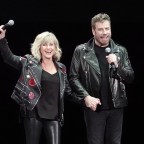 John Travolta and Olivia Newton John recreate their iconic Grease characters in full costume at a ‘Meet ‘N Grease’ sing-a-long in West Palm Beach