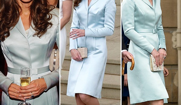 kate middleton blue coat dress outfit wears again