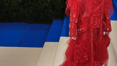 katy perry red dress veil gown met gala