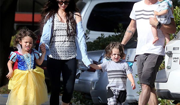 Megan Fox with Brian Austin Green and their three sons Noah, Bodhi, and Journey