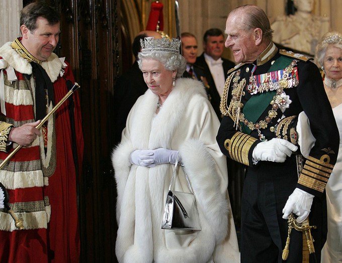 Queen Elizabeth & Prince Philip Leave House of Lords